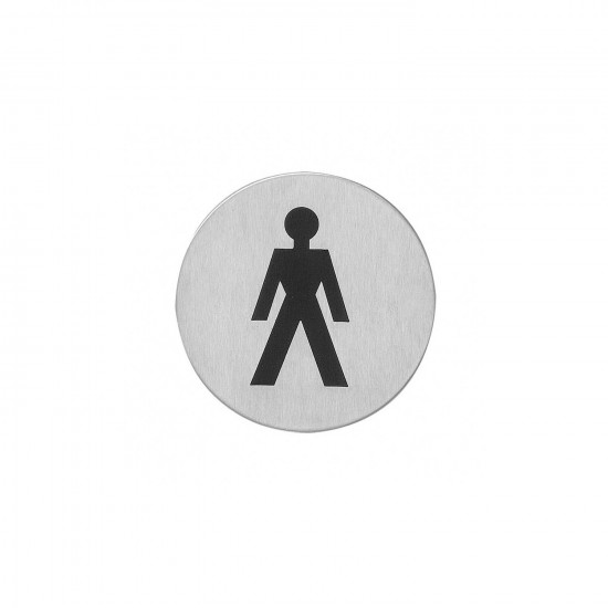 INTERSTEEL PICTOGRAM HERENTOILET ZELFKLEVEND ROND RVS GEBORSTELD