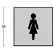 INTERSTEEL PICTOGRAM DAMESTOILET ZELFKLEVEND VIERKANT RVS GEBORSTELD