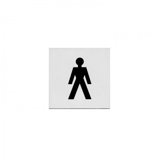 INTERSTEEL PICTOGRAM HERENTOILET ZELFKLEVEND VIERKANT RVS GEBORSTELD