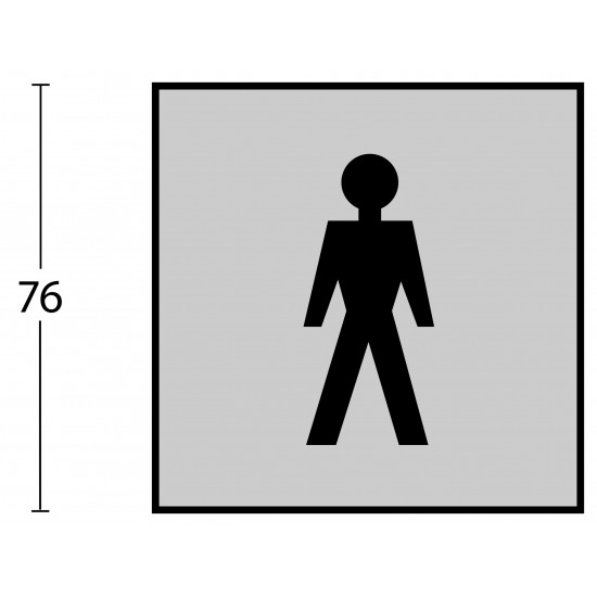 INTERSTEEL PICTOGRAM HERENTOILET ZELFKLEVEND VIERKANT RVS GEBORSTELD