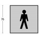 INTERSTEEL PICTOGRAM HERENTOILET ZELFKLEVEND VIERKANT RVS GEBORSTELD