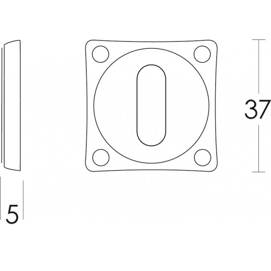 Intersteel ROZET SLEUTELGAT VIERKANT BASIC NIKKEL MAT