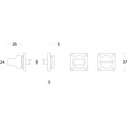 Intersteel ROZET TOILET-/BADKAMERSLUITING VIERKANT NIKKEL MAT