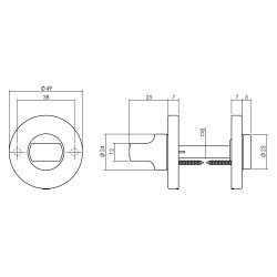 Intersteel ROZET ø¸49X7MM TOILET-/BADKAMERSLUITING NIKKEL MAT