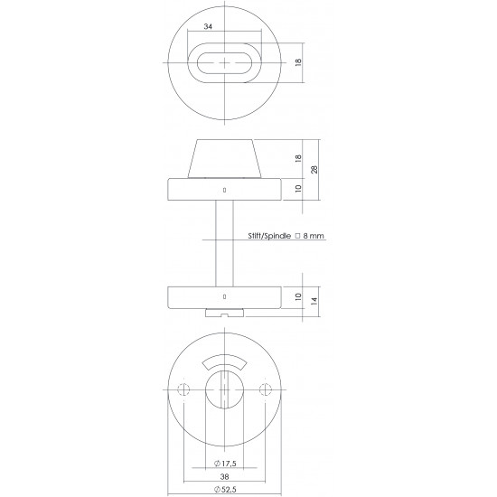 Intersteel ROZET TOILET-/BADKAMERSLUITING ROND VERDEKT RVS GEBORSTELD