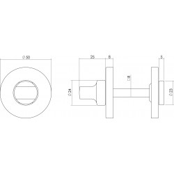 Intersteel ROZET TOILET-/BADKAMERSLUITING ROND CHROOM