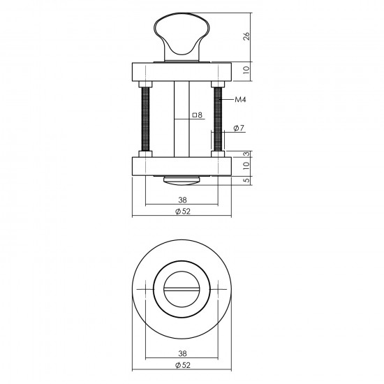 Intersteel ROZET TOILET-/BADKAMERSLUITING ROND CHROOM/NIKKEL MAT