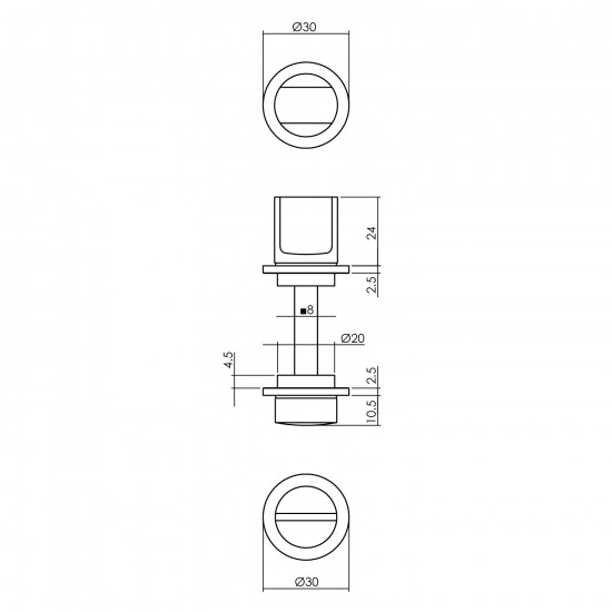 Intersteel ROZET TOILET-/BADKAMERSLUITING ZELFKLEVEND RVS/ZWART