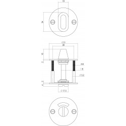 Intersteel ROZET TOILET-/BADKAMERSLUITING 2 MM DUN RVS/ZWART