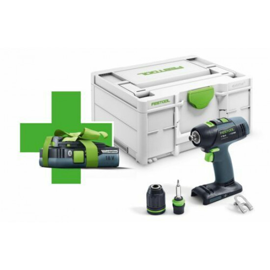 Festool accu-schroefboormachine t18+3 basic 4,0