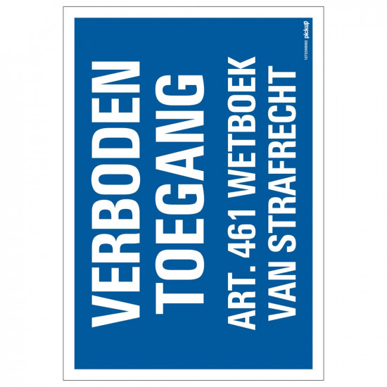 VERBODEN TOEGANG 23X33 CM