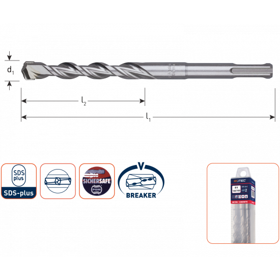 HAMERBOOR SDS+ V-BREAKER ø6,0X100/160