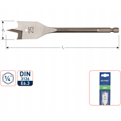 SPEEDBOOR, 1/4" E6.3-BIT-AANSLUITING, DIN 3126, ø15X152