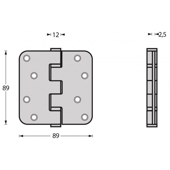 INTERSTEEL KOGELLAGERSCHARNIER AFGEROND TOT 70 KILO RVS GEBORSTELD