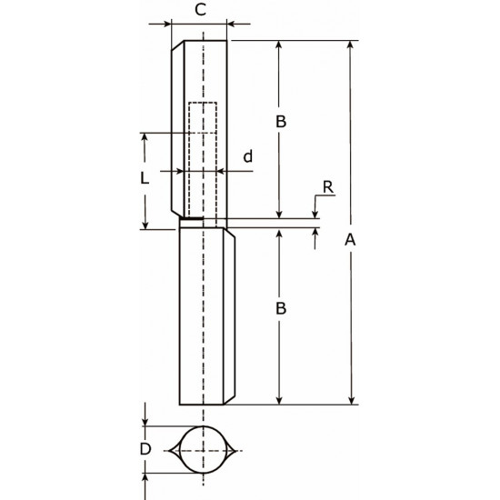 HPL WR 0 080 / AANLASPAUMELLE STALEN PEN MESS. RING 080X12MM