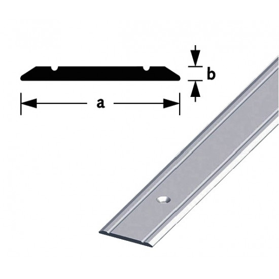 AFDEKSTRIP ALUMINIUM ZILVER GEANODISEERD 30X2MM 100CM