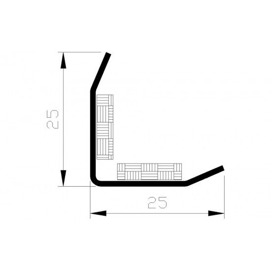 RVS HOEKBESCHERMER 25X25X1MM ZELFKLEVEND