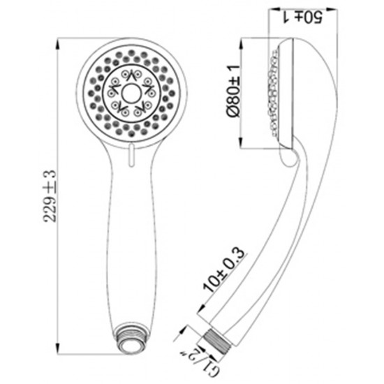 PLIEG HANDDOUCHE MITA 3STND DIM8CM