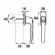 DRAAI-KIEP RAAMGREEP MODEL-L/CILINDERSLOT/SKG**/7X32/F8/E 3350-16-38/