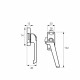 RAAMSLUITING DRUKKNOP/RECHTS/ALUMINIUM F1