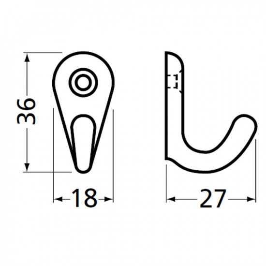 HANDDOEKHAAK ZWART (0557)