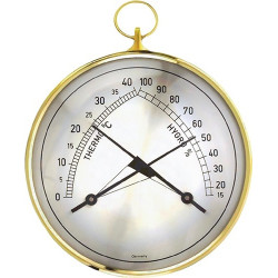 THERMOHYGROMETER MEETBEREIK 0-40GRADEN C/LUCHT 15-99 % T.35MM MESSING RING(NL+BE)