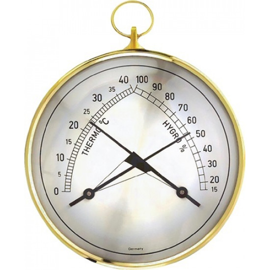 THERMOHYGROMETER MEETBEREIK 0-40GRADEN C/LUCHT 15-99 % T.35MM MESSING RING(NL+BE)