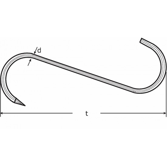 VLEESHAAK 6.0X160 MM VERTIND 225-160T