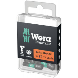 Wera 867/1 imp dc torx® diy impaktor bits, tx 15 x 25 mm, 10-delig