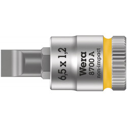 Wera 8700 a fl zyklop sleufschroeven bitdop met 1/4"-aandrijving, 1.2 x 6.5 x 28 mm