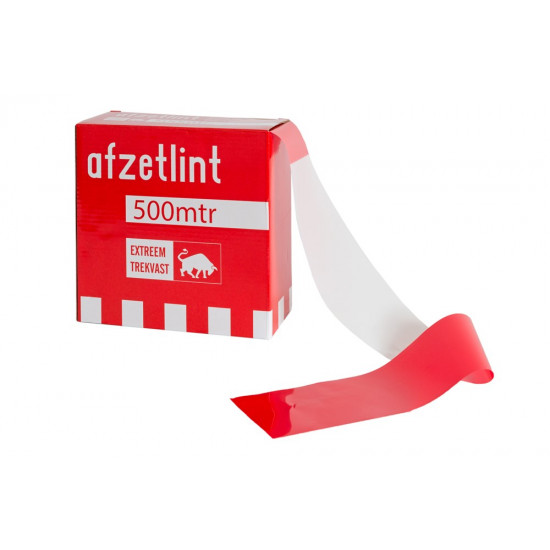 AFZETBAND ROOD/WIT 75MMX500MTR