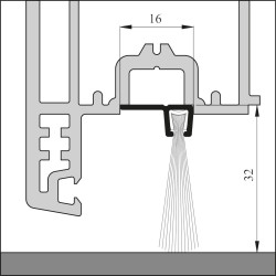 TOCHTPROFIEL/BORSTELPROFIEL IBS-90-32 100 CM