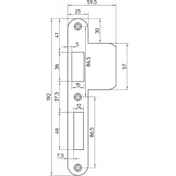 P 4139/17/T DR.2+4 SLUITPLAAT, RVS 29X196MM RECHTHOEKIG, B