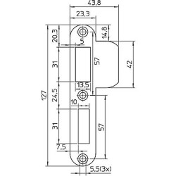 SLUITPLAAT RVS P1279/U DR2