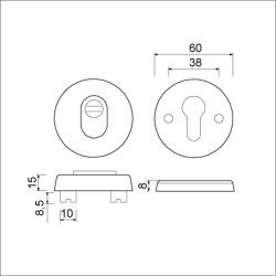 Dulimex veiligheidsrozet / skg***® / rond rozet / kerntrek / f1 aluminium