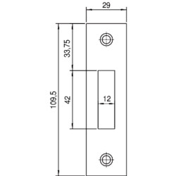 P 4228/17/T SLUITPLAAT, RVS 29X109.5MM RECHTHOEKIG