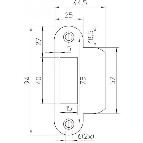 SLUITPLAAT ROND P635/12 DR1+2