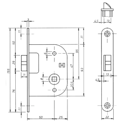 MAUER 2448 F 50MM DIN RS VOORPLAAT 155X22 U LIMBA GELAKT