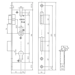 MAUER 4472 PZW 45 MM LS/RS VOORPLAAT 244X24MM-T-VERZINKT