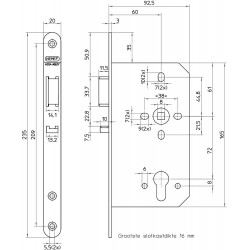 D+N CENTRAAL SLOT Z.SL.PL KV649/47 RVS DR2