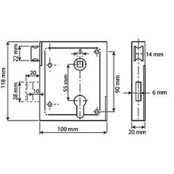 POORTSLOT + DAGSCHOOT L/R 60MM