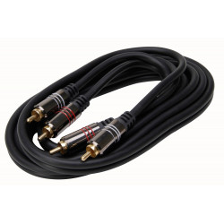 VERBINDINGSKABEL AUDIO 2X2 TULP VERGULD 2 METER