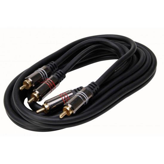 VERBINDINGSKABEL AUDIO 2X2 TULP VERGULD 2 METER