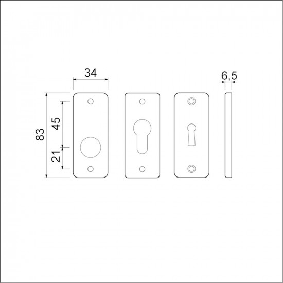 Ami afdekrozet slg recht type 4 rh 1 stuk f1 finish