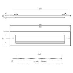 INTERSTEEL BRIEVENBUS MET KLEP/REGENRAND MESSING GETROMMELD