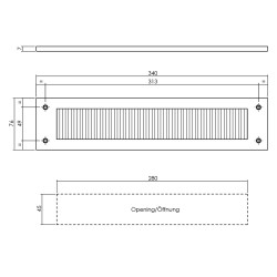 INTERSTEEL TOCHTWERING RECHTHOEK RVS GEBORSTELD