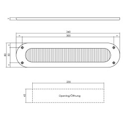 INTERSTEEL TOCHTWERING OVAAL RVS/MAT ZWART