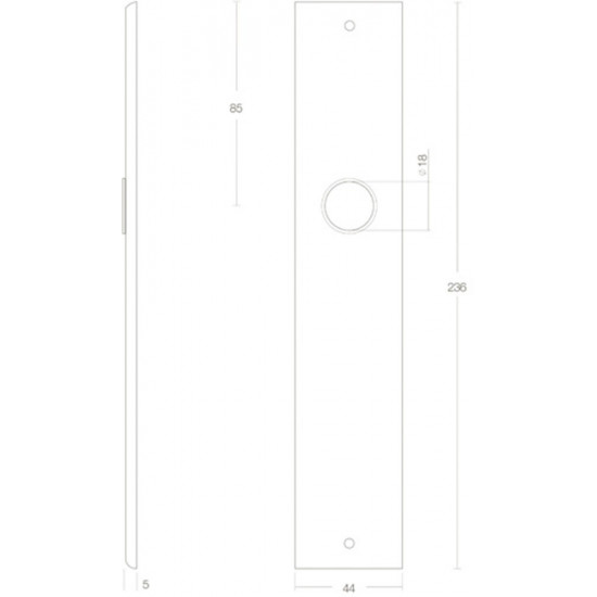 Intersteel LANGSCHILD RECHTHOEKIG BLIND MAT ZWART