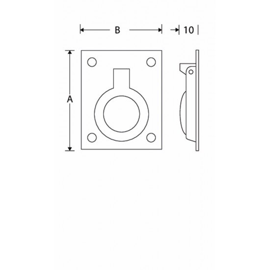 LUIKRING RECHTHOEKIG 50X38MM MMC