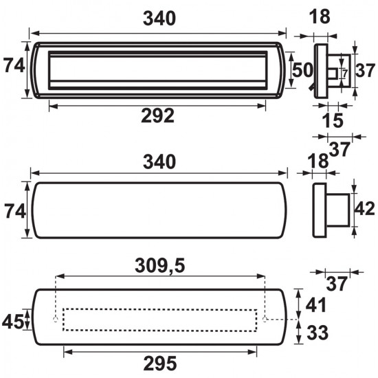 BRIEFPLAAT+TOCHTKLEP CURVE PLUS/38-72/ALUMINIUM GESLEPEN F8, ZWART